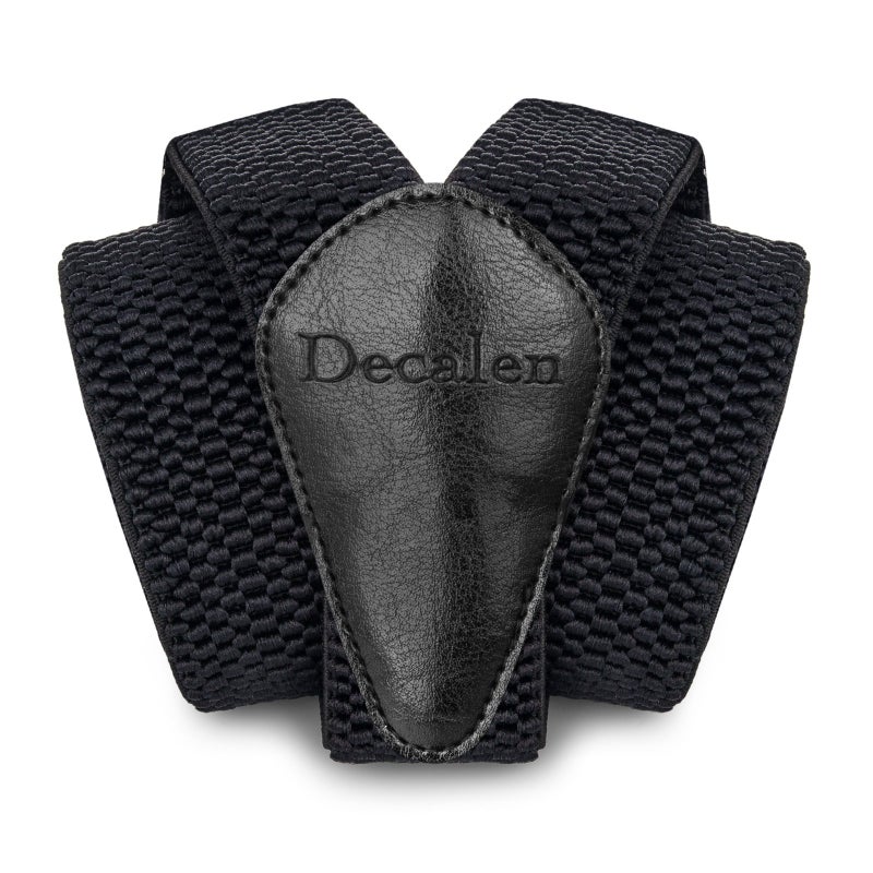 Decalen Mens Suspenders with Very Strong Clips Heavy Duty Braces One Size Fits All Big and Tall Wide Adjustable and Elastic Y Shape (Black) - Image 2